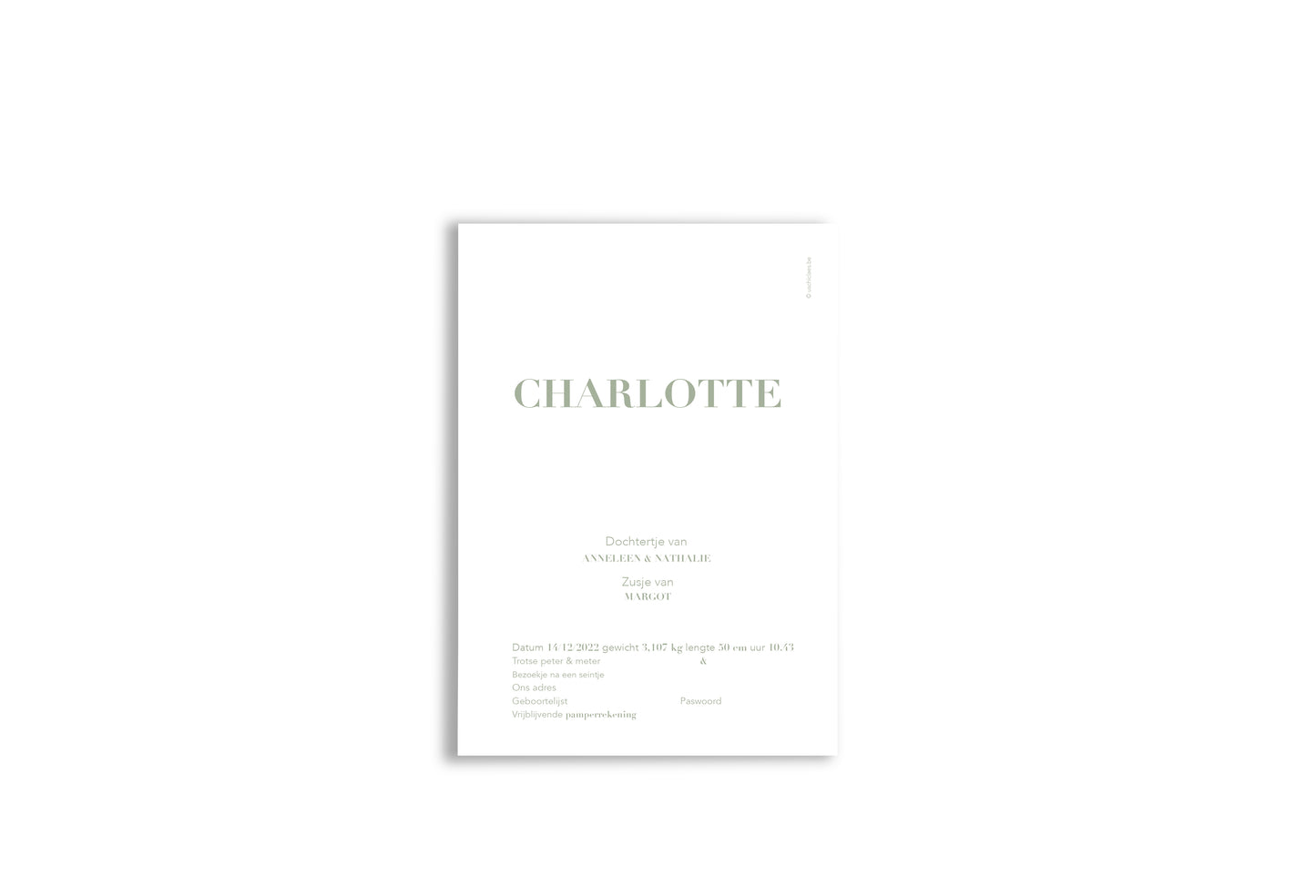 Geboortekaartje Charlotte