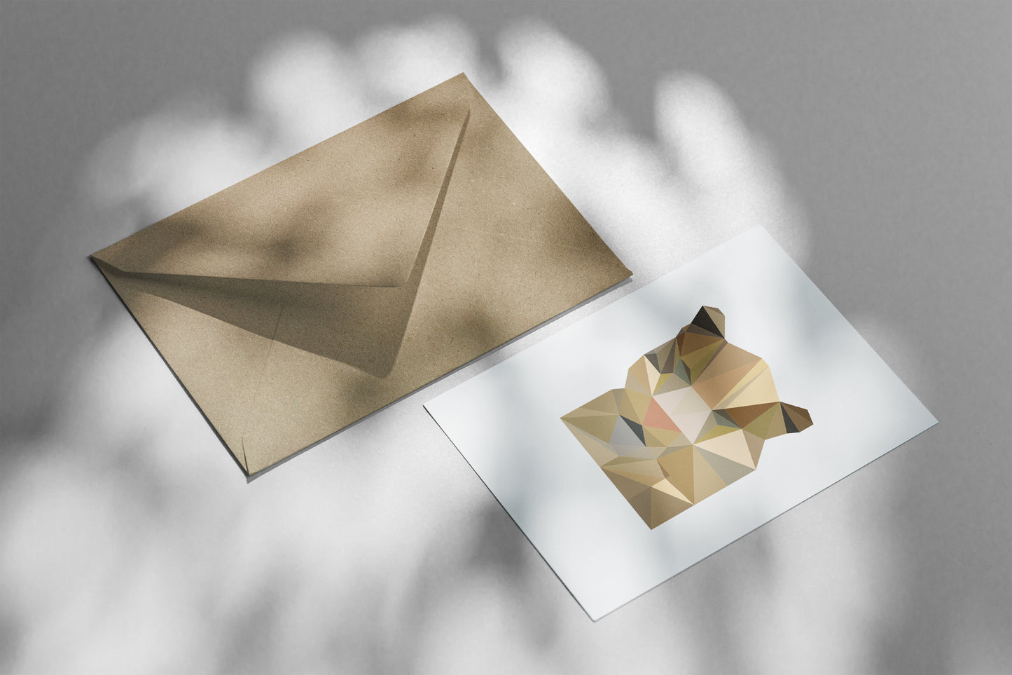 Wenskaart leeuwin met envelop