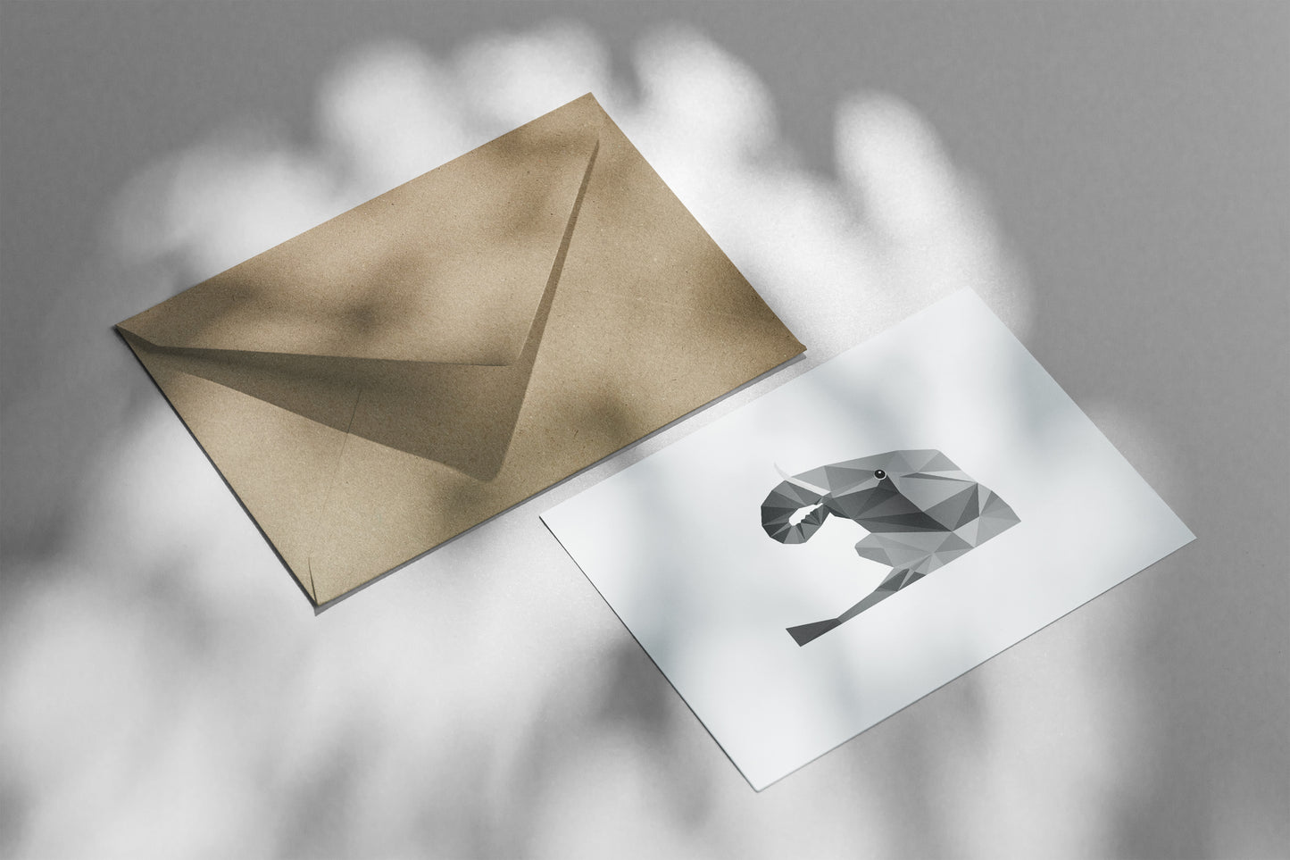 Wenskaart olifant met envelop