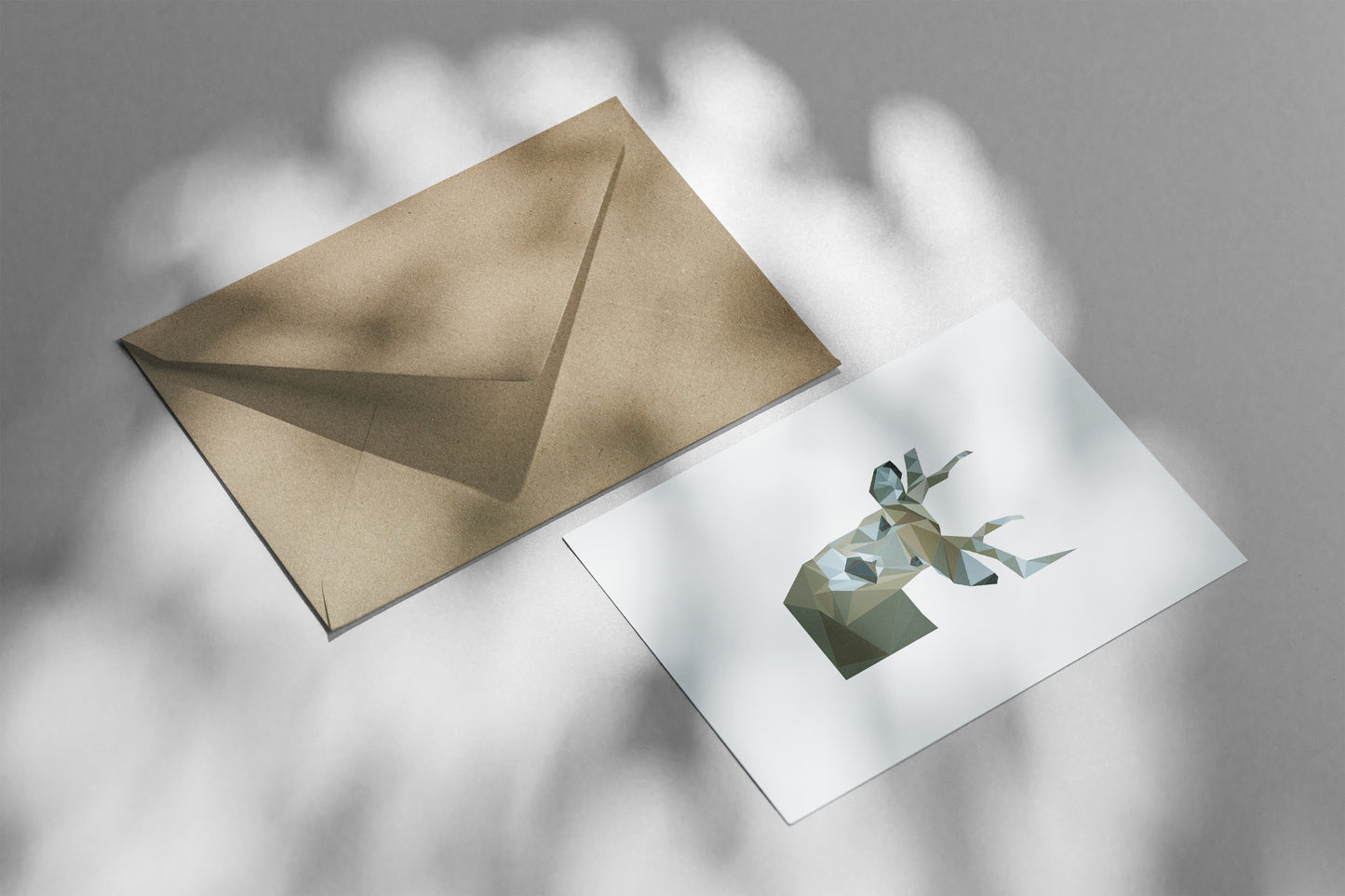 Wenskaart rendier met envelop