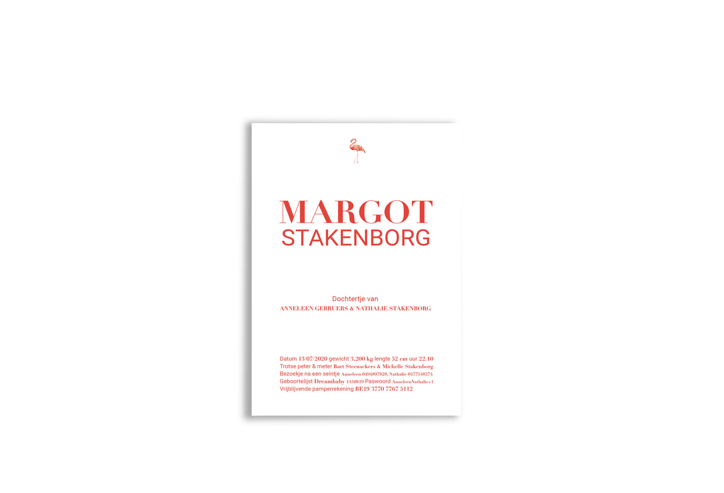 Geboortekaartje Margot