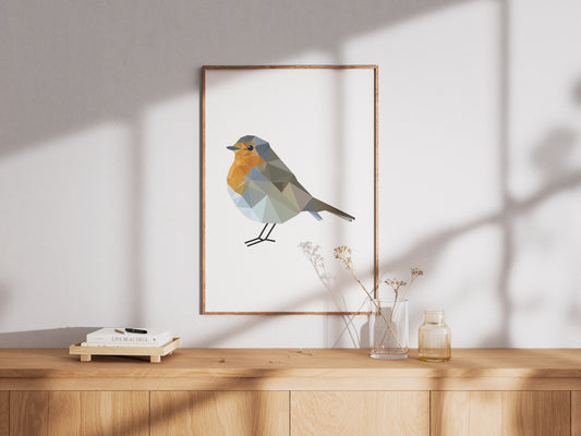 Poster roodborstje A4
