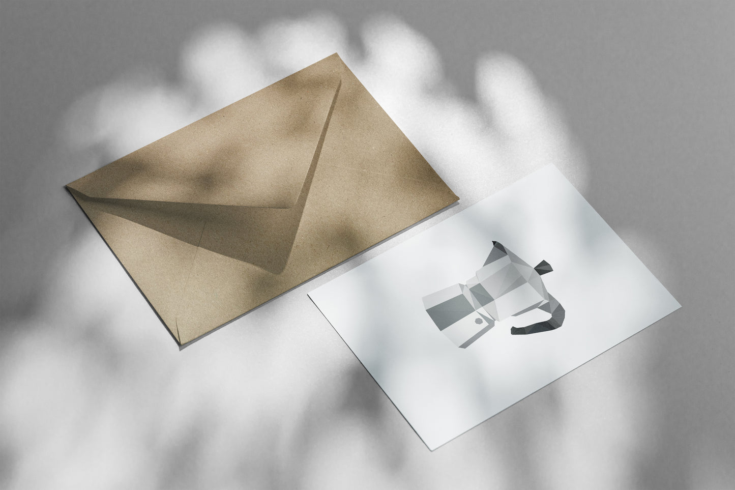 Wenskaart koffiepauze met envelop
