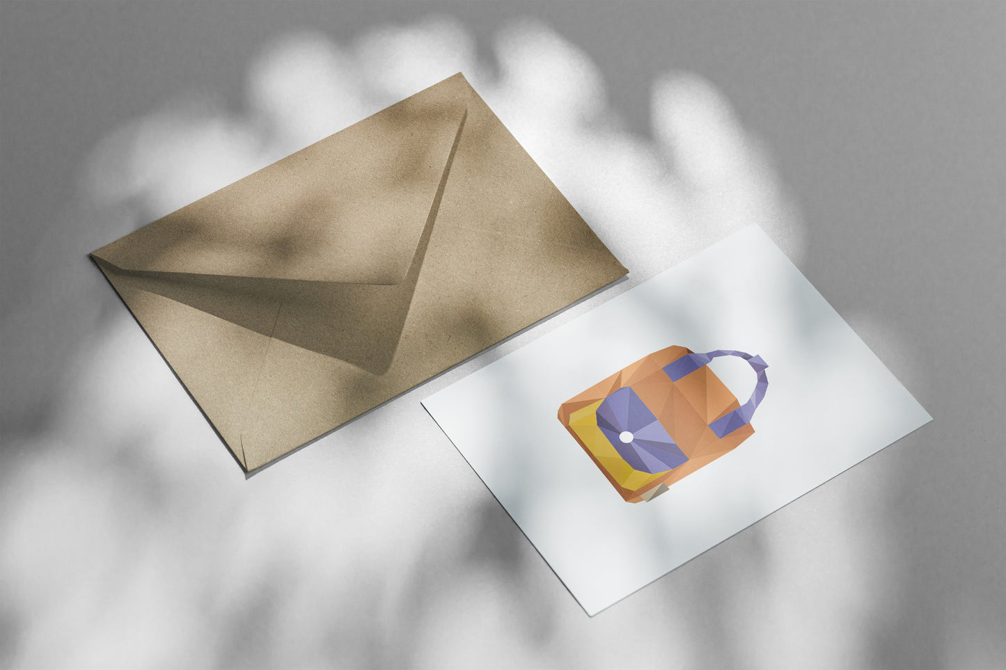 Wenskaart rugzak met envelop