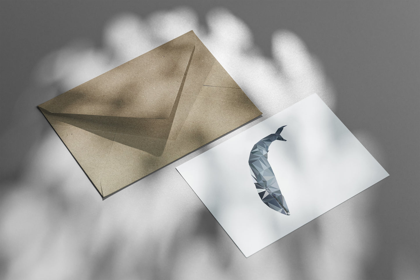 Wenskaart walvis met envelop